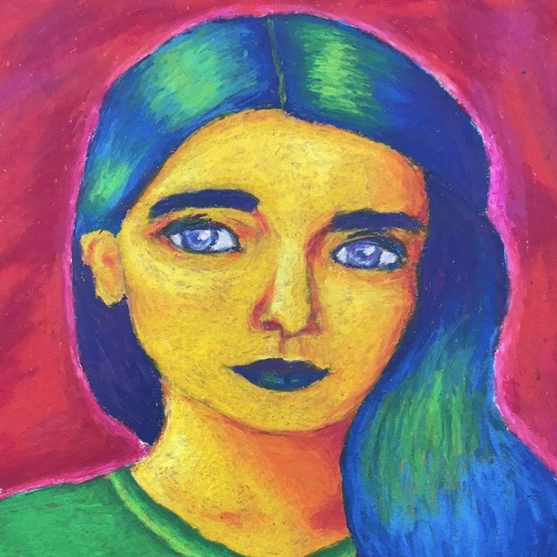 oil pastel portrait