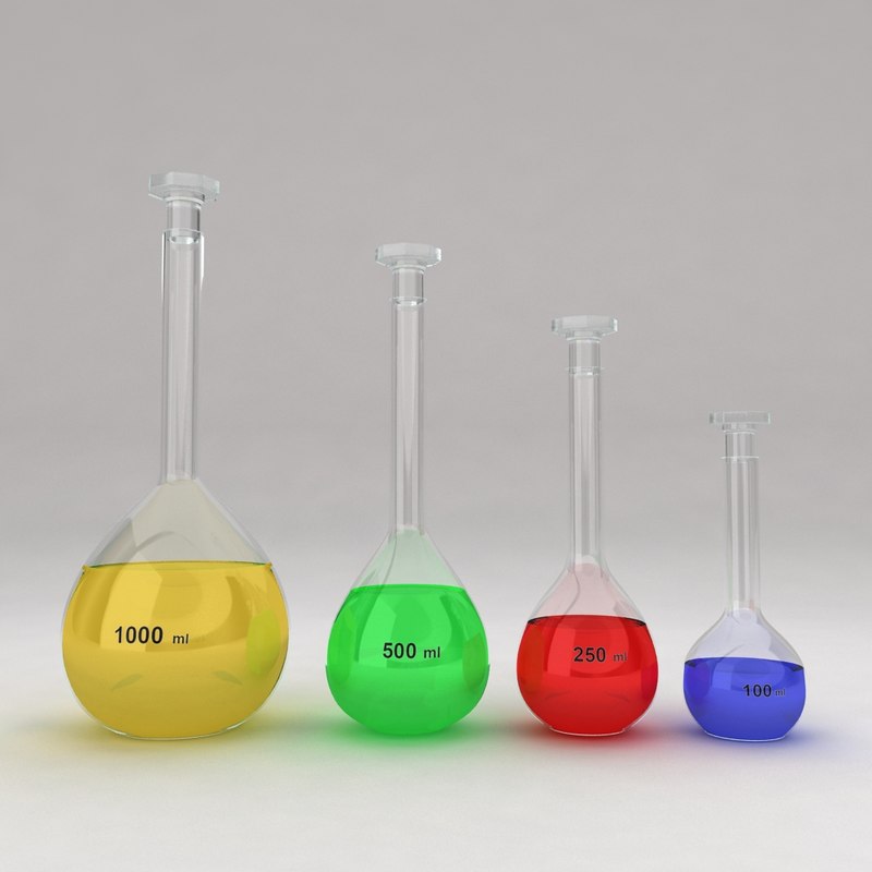 Volume flask for different liquids