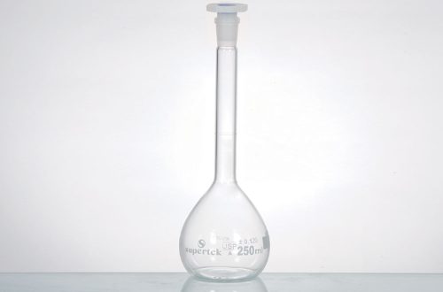 Transparent volumetric flask