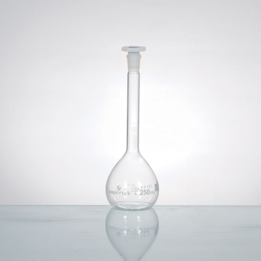 Transparent volumetric flask