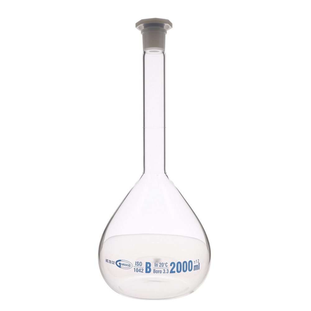 Transparent volumetric flask