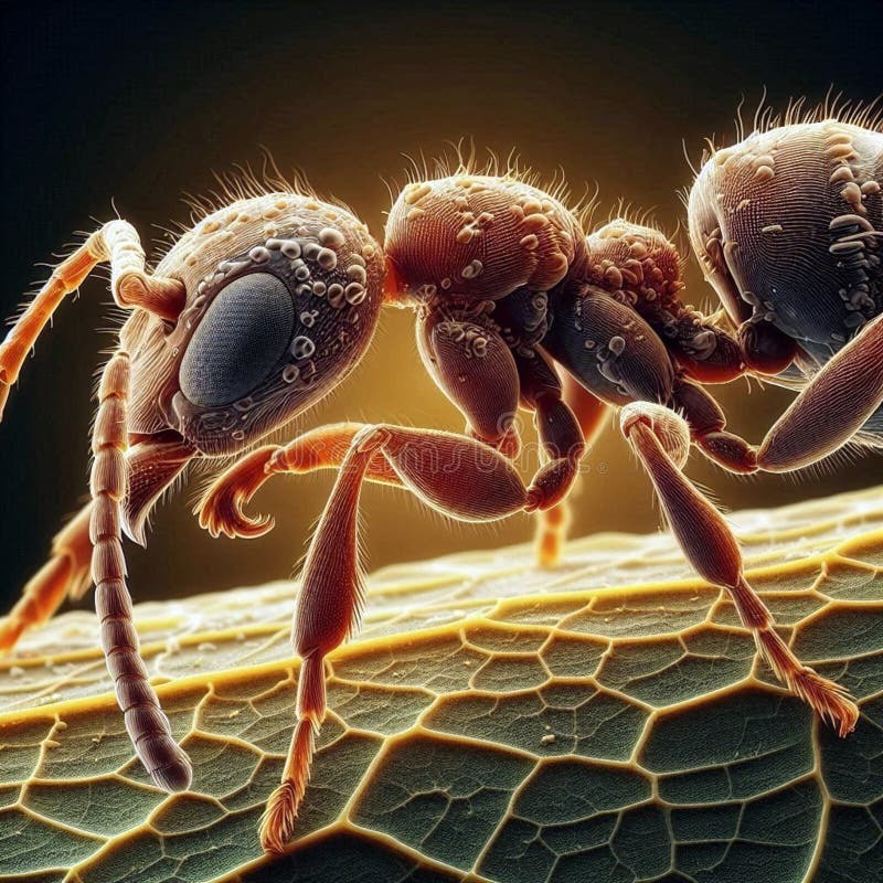 Ant under microscope