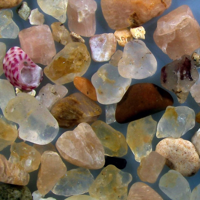 Sand under microscope