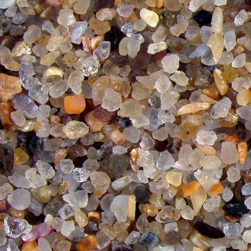 Sand under microscope