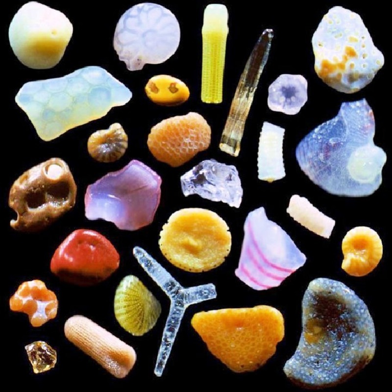 Sand under microscope