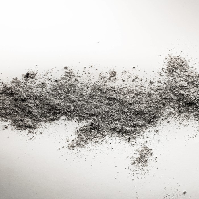 human ashes under microscope