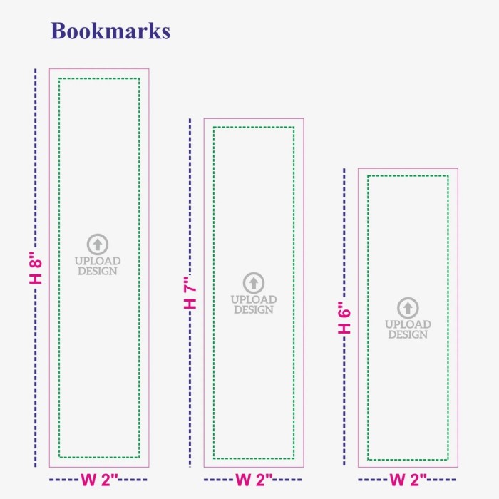 bookmark sizes