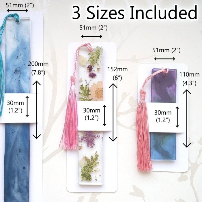 bookmark sizes