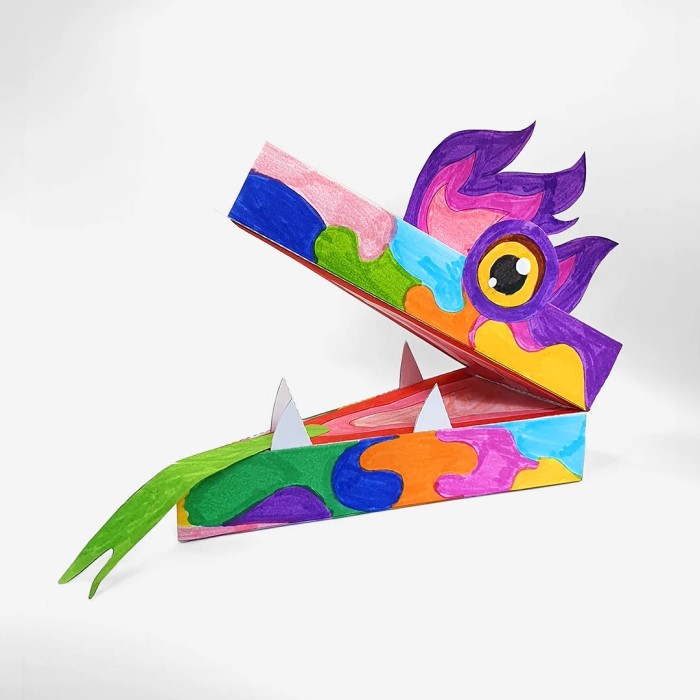 drawing paper dragon puppet design ideas