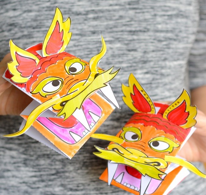 drawing paper dragon puppet design ideas