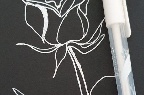 easy white drawing on black paper