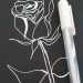 easy white drawing on black paper