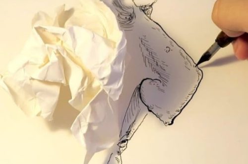 crumpled paper drawing