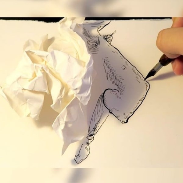 crumpled paper drawing