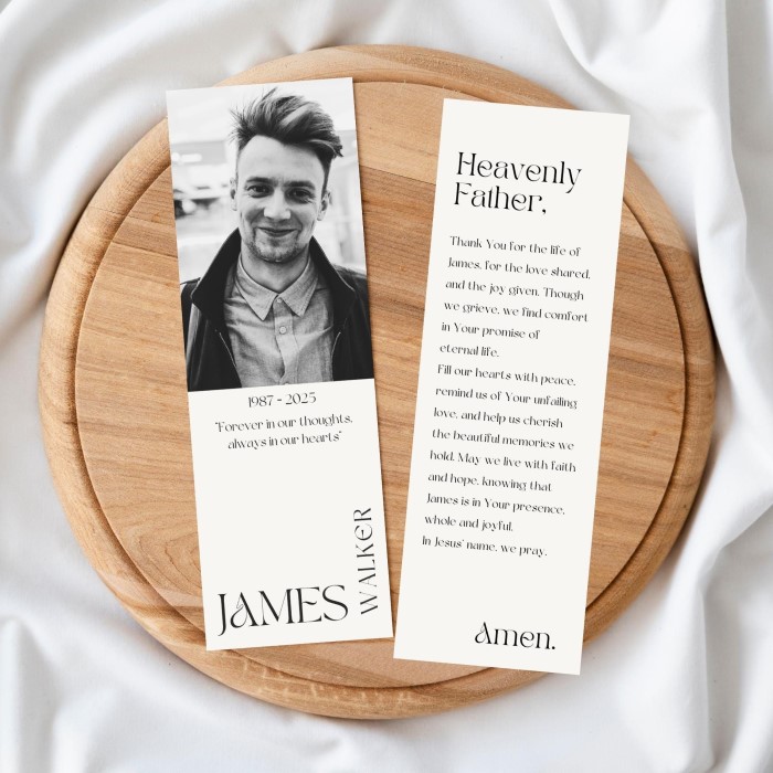 memorial bookmark