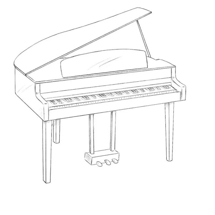 how to draw a piano