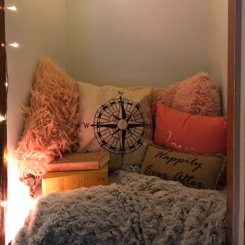closet reading nook
