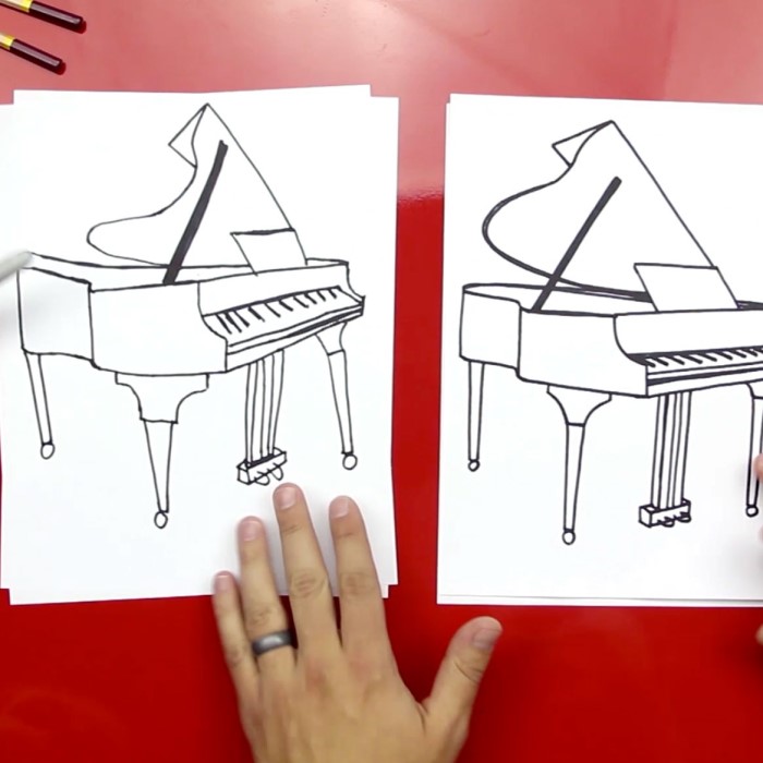 how to draw a piano