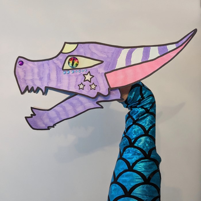 paper dragon puppet drawing
