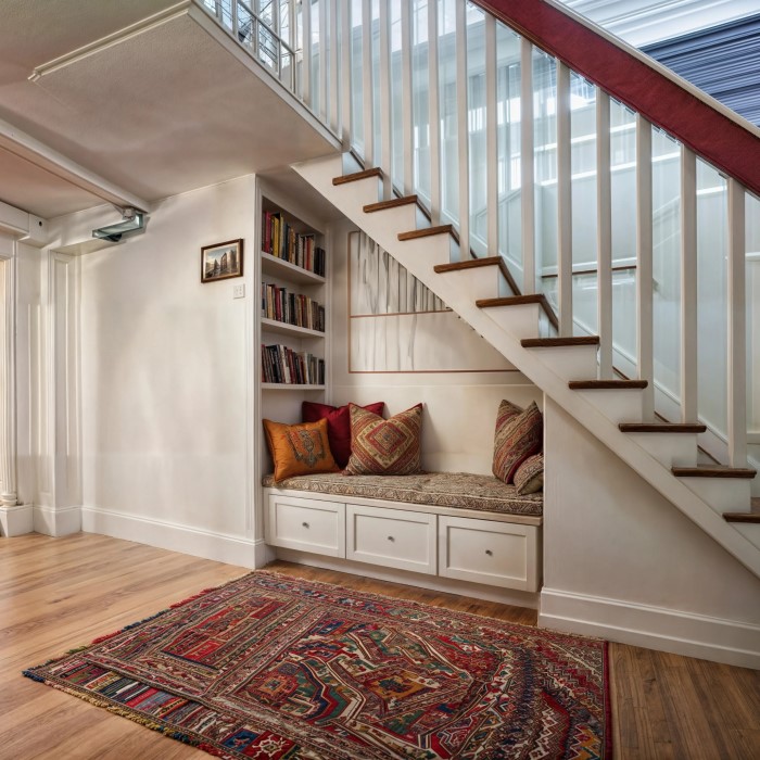 reading nook under stairs