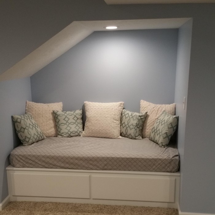 reading nook under stairs
