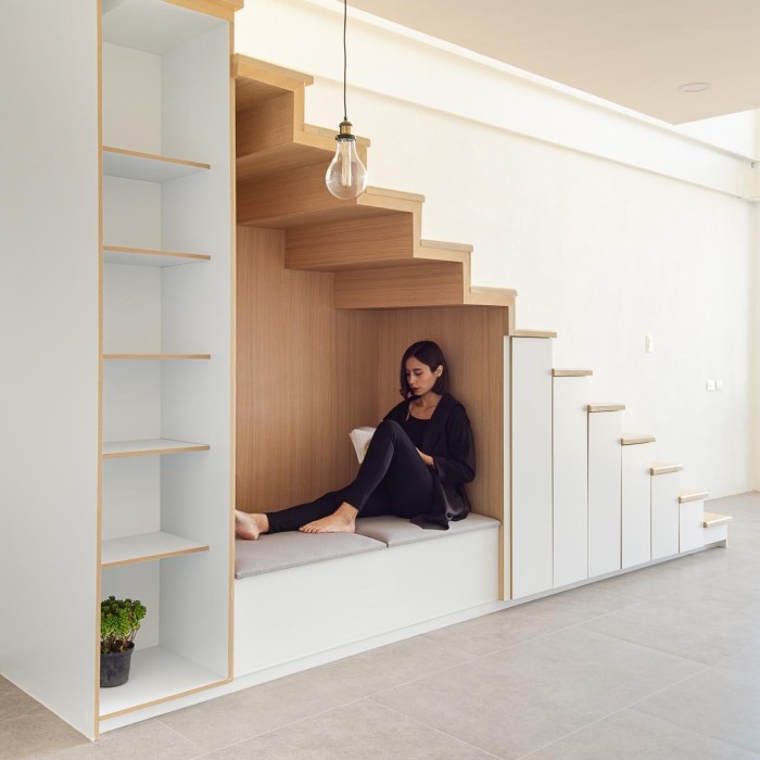 reading nook under stairs