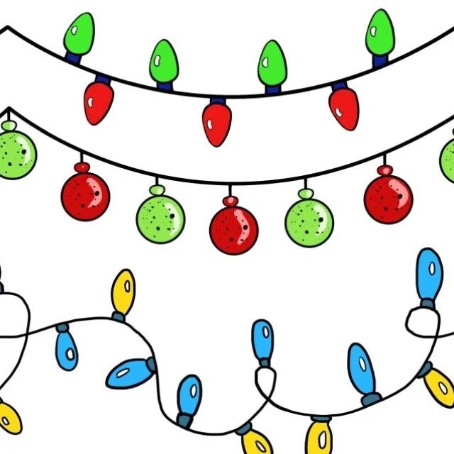 how to draw christmas lights