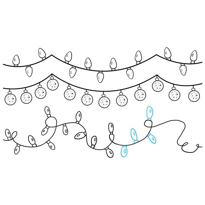 how to draw christmas lights