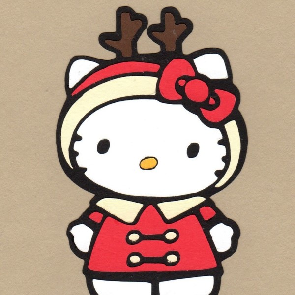 christmas hello kitty drawing