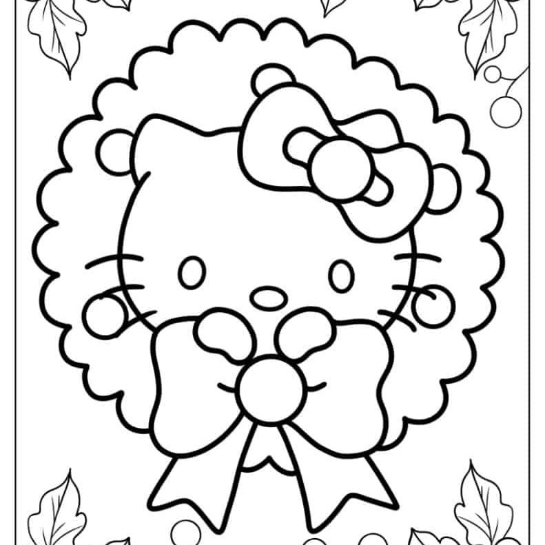 christmas hello kitty drawing