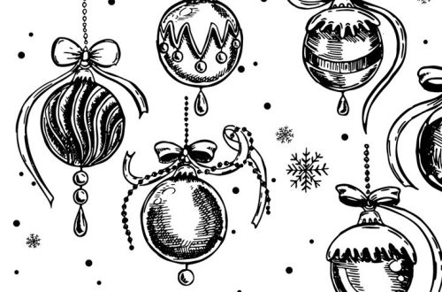 christmas decorations drawing