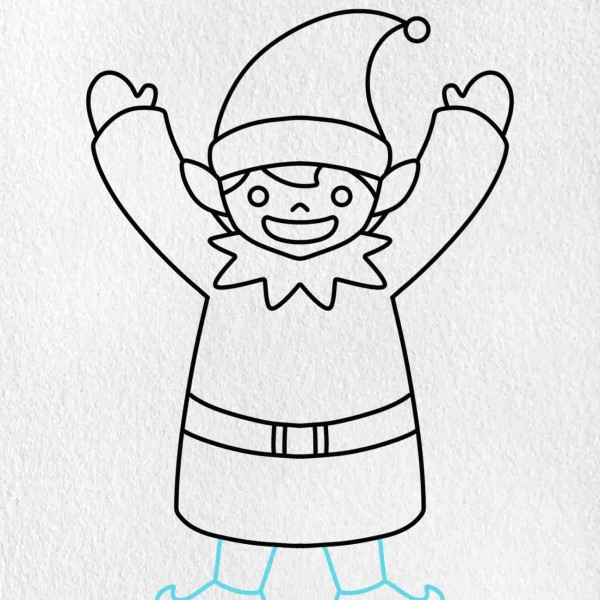 christmas elf drawing