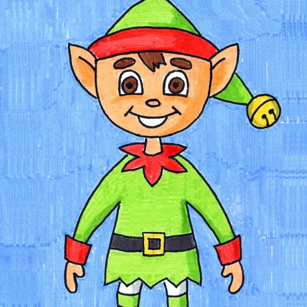 christmas elf drawing