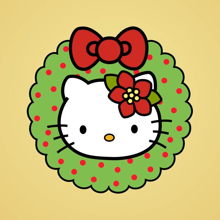 christmas hello kitty drawing