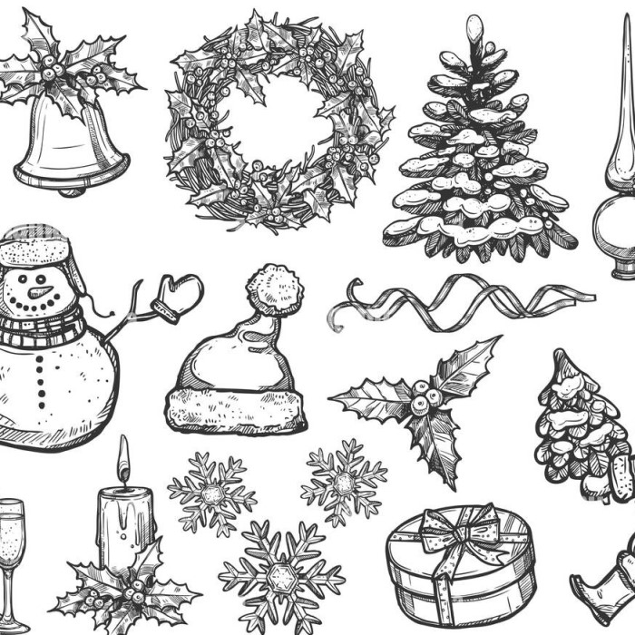 christmas decorations drawing