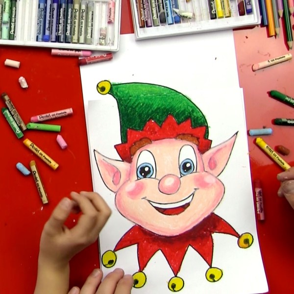 christmas elf drawing