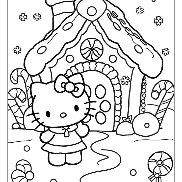 christmas hello kitty drawing