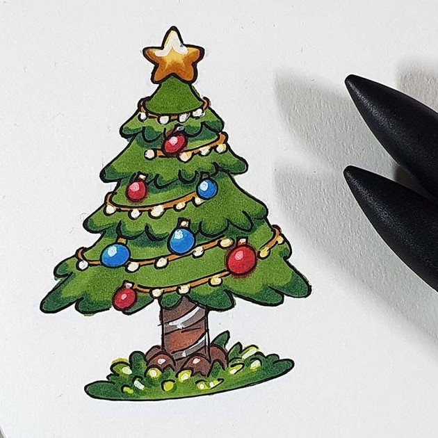 christmas decorations drawing