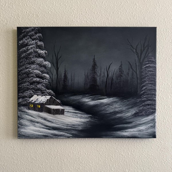 black canvas painting