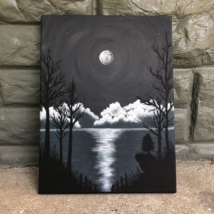 black canvas painting