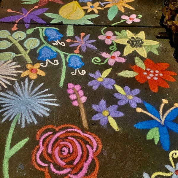 chalk flowers